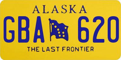 AK license plate GBA620
