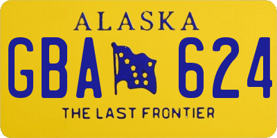 AK license plate GBA624