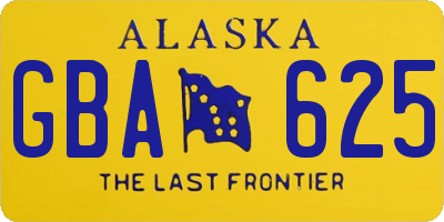 AK license plate GBA625