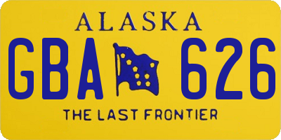 AK license plate GBA626