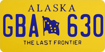 AK license plate GBA630