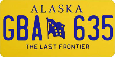 AK license plate GBA635