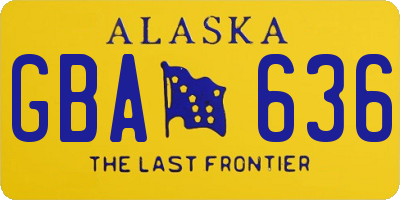 AK license plate GBA636