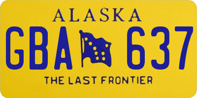 AK license plate GBA637