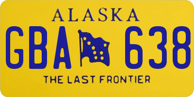 AK license plate GBA638