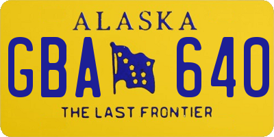 AK license plate GBA640