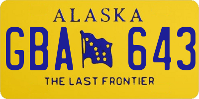 AK license plate GBA643