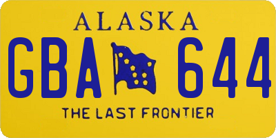 AK license plate GBA644