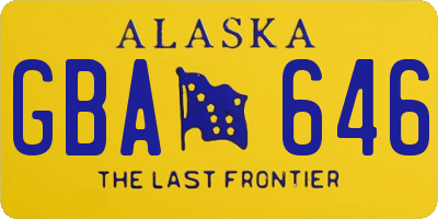 AK license plate GBA646