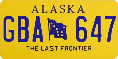 AK license plate GBA647