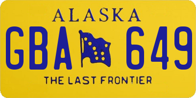 AK license plate GBA649