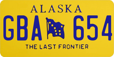 AK license plate GBA654