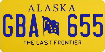 AK license plate GBA655
