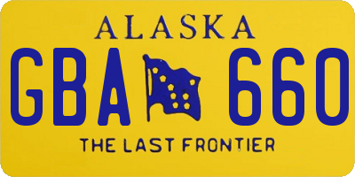 AK license plate GBA660