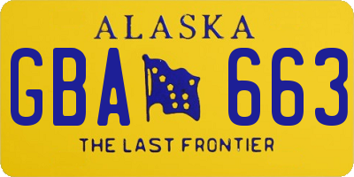 AK license plate GBA663