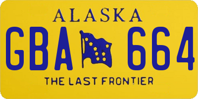 AK license plate GBA664