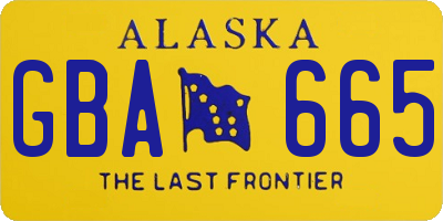 AK license plate GBA665