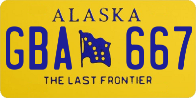 AK license plate GBA667