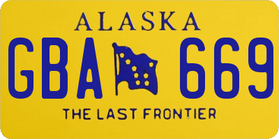 AK license plate GBA669