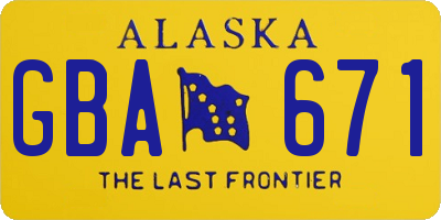 AK license plate GBA671
