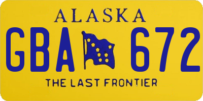 AK license plate GBA672