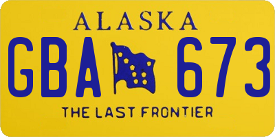 AK license plate GBA673