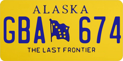 AK license plate GBA674