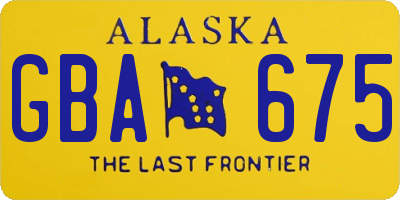 AK license plate GBA675
