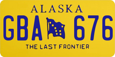 AK license plate GBA676