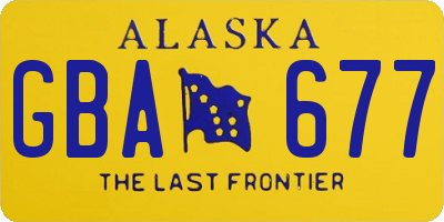 AK license plate GBA677