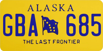 AK license plate GBA685