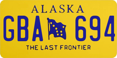 AK license plate GBA694