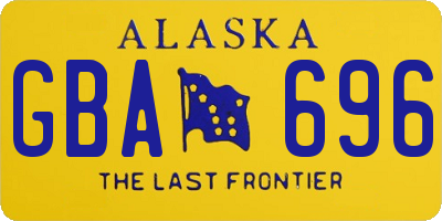AK license plate GBA696