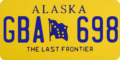AK license plate GBA698