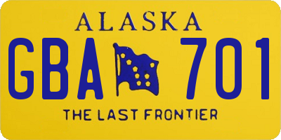AK license plate GBA701