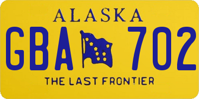AK license plate GBA702