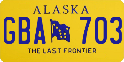 AK license plate GBA703