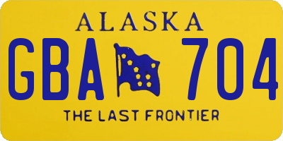 AK license plate GBA704