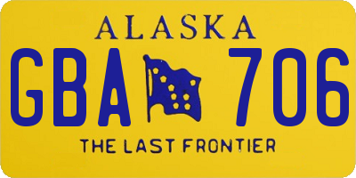 AK license plate GBA706