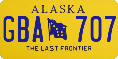 AK license plate GBA707