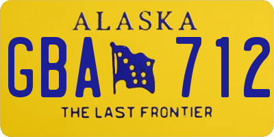 AK license plate GBA712