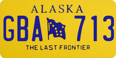 AK license plate GBA713