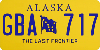 AK license plate GBA717