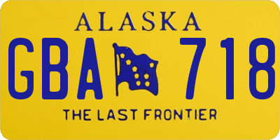 AK license plate GBA718