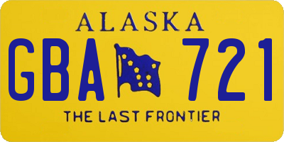 AK license plate GBA721