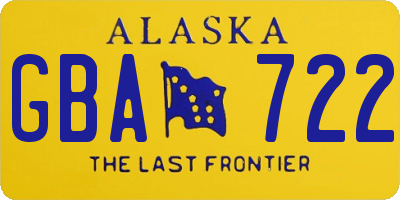 AK license plate GBA722