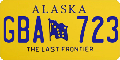 AK license plate GBA723
