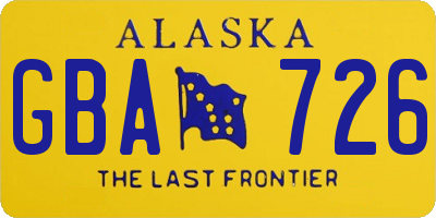 AK license plate GBA726