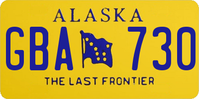 AK license plate GBA730