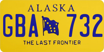 AK license plate GBA732